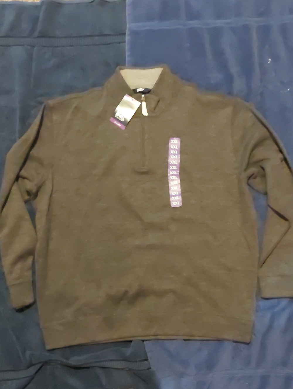 Lands' End Men's Olive Green Zip Pullover